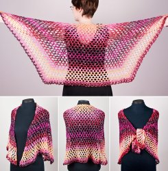 (image for) Half-Hexagon Shawl crochet pattern