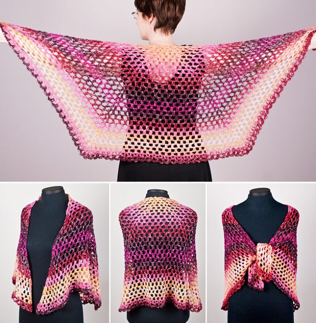 Half-Hexagon Shawl crochet pattern - Click Image to Close