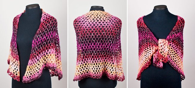 (image for) Half-Hexagon Shawl crochet pattern - Click Image to Close