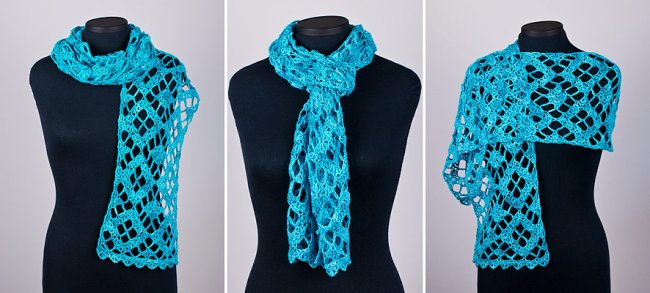 (image for) Diamond Lace Wrap crochet pattern - Click Image to Close