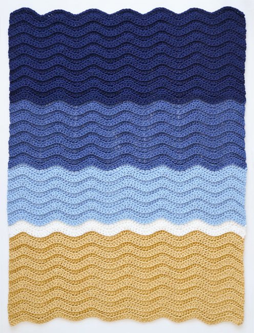 (image for) Turtle Beach Blanket (Classic Blue Version) afghan crochet pattern - Click Image to Close