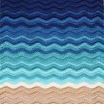 (image for) Turtle Beach Blanket (Teal Ombre Version) afghan crochet pattern