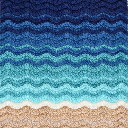 Turtle Beach Blanket (Teal Ombre Version) afghan crochet pattern