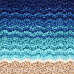 Turtle Beach Blanket (Teal Ombre Version) afghan crochet pattern