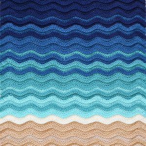 Turtle Beach Blanket (Teal Ombre Version) afghan crochet pattern