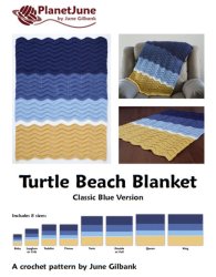 Turtle Beach Blanket (Classic Blue and Teal Ombre Versions) - TWO afghan crochet patterns