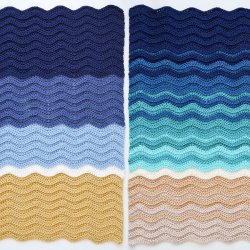(image for) Turtle Beach Blanket (Classic Blue and Teal Ombre Versions) - TWO afghan crochet patterns