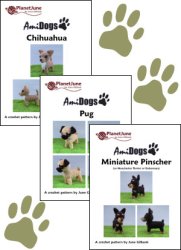 AmiDogs Set 4 - THREE amigurumi crochet patterns