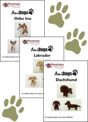 (image for) AmiDogs Set 1 - THREE amigurumi crochet patterns