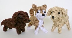 (image for) AmiDogs Set 1 - THREE amigurumi crochet patterns