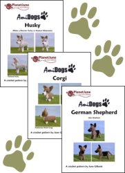 (image for) AmiDogs Set 3 - THREE amigurumi crochet patterns