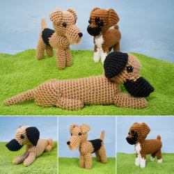 (image for) AmiDogs Set 5 - THREE amigurumi crochet patterns