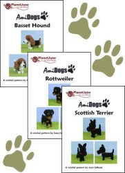 (image for) AmiDogs Set 7 - THREE amigurumi crochet patterns