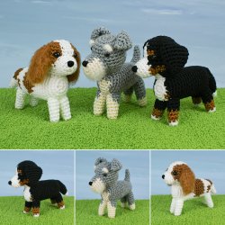 AmiDogs Set 8 - THREE amigurumi crochet patterns