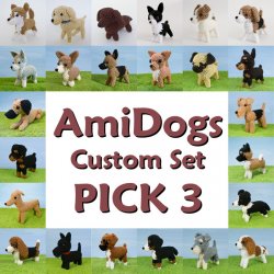 AmiDogs CUSTOM SET (pick any 3) amigurumi crochet patterns
