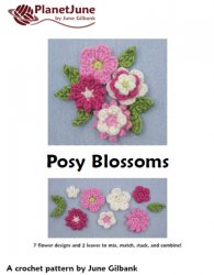 Posy Blossoms DONATIONWARE flowers and leaves crochet pattern