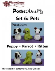 PocketAmi Set 6: Pets - three amigurumi crochet patterns