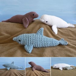 AquaAmi Set 1 - THREE amigurumi crochet patterns