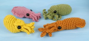 Baby Cephalopods 1 and 2 - FOUR amigurumi crochet patterns