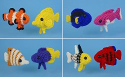 (image for) Tropical Fish Sets 1-4: EIGHT amigurumi fish crochet patterns