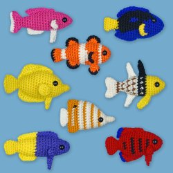 (image for) Tropical Fish Sets 1-4: EIGHT amigurumi fish crochet patterns