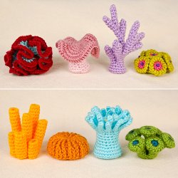 (image for) Coral Reef Collections 1 & 2: EIGHT realistic crochet patterns