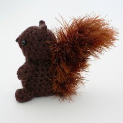 (image for) Mini Fuzzies Woodland Creatures: three amigurumi crochet patterns: Squirrel, Hedgehog, Mole