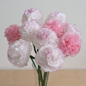 Tissue Paper Carnations DONATIONWARE paper craft tutorial