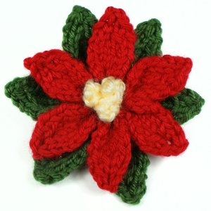 Knitted Poinsettia DONATIONWARE knitting pattern