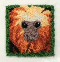 Punchneedle Embroidery Pattern: Golden Lion Tamarin