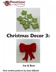 Christmas Decor Set 3: Ivy & Bow crochet patterns