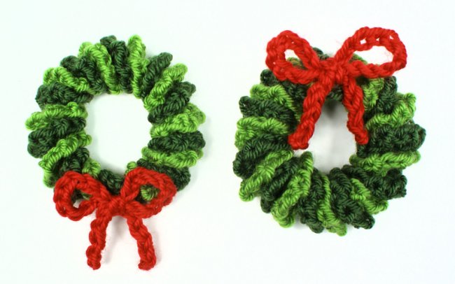 (image for) Mini Wreath Ornament DONATIONWARE crochet pattern - Click Image to Close