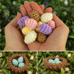 Tiny Eggs in a Nest DONATIONWARE crochet pattern