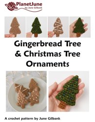 (image for) Gingerbread Tree & Christmas Tree Ornaments DONATIONWARE crochet pattern