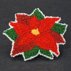 Poinsettia DONATIONWARE punchneedle embroidery pattern