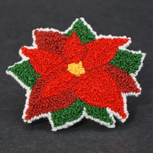 Poinsettia DONATIONWARE punchneedle embroidery pattern