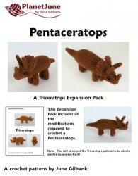 (image for) Pentaceratops amigurumi dinosaur EXPANSION PACK crochet pattern