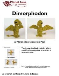 (image for) Dimorphodon amigurumi dinosaur EXPANSION PACK crochet pattern