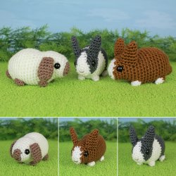(image for) Baby Bunnies 2 - three EXPANSION PACK amigurumi crochet patterns