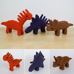 Dinosaurs Set 1X THREE amigurumi EXPANSION PACK crochet patterns