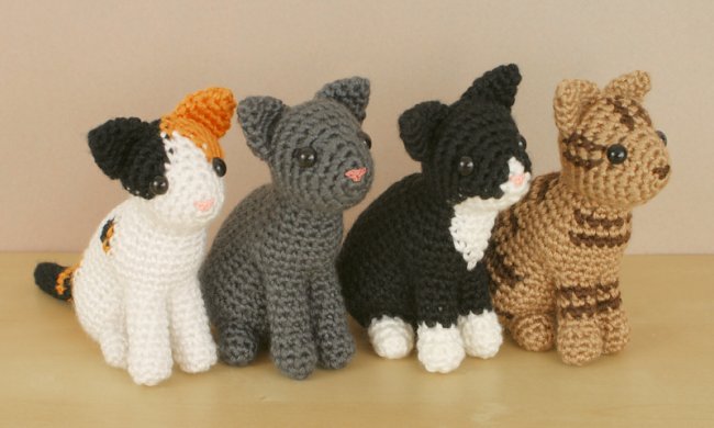 (image for) AmiCats Collection 1 - FOUR amigurumi cat crochet patterns - Click Image to Close