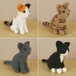 AmiCats Collection 1 - FOUR amigurumi cat crochet patterns