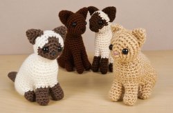 AmiCats Collection 2 - FOUR amigurumi cat crochet patterns