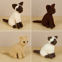 AmiCats Collection 2 - FOUR amigurumi cat crochet patterns