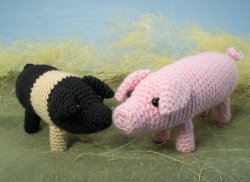 (image for) Farmyard Pigs amigurumi crochet pattern