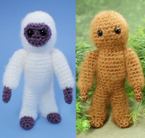 (image for) Yeti and Bigfoot - amigurumi crochet pattern