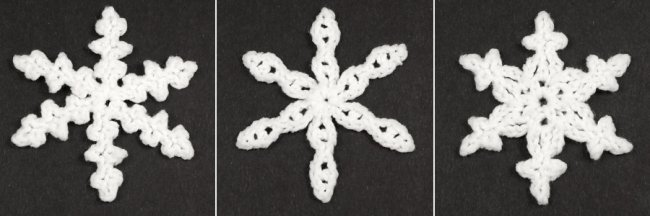 (image for) Snow Star Ornaments crochet pattern: 3 unique designs - Click Image to Close