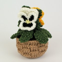 (image for) Pansies crochet pattern (pansy baskets)