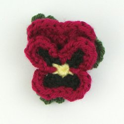 (image for) Pansies crochet pattern (pansy baskets)