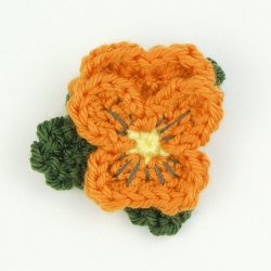 (image for) Pansies crochet pattern (pansy baskets)